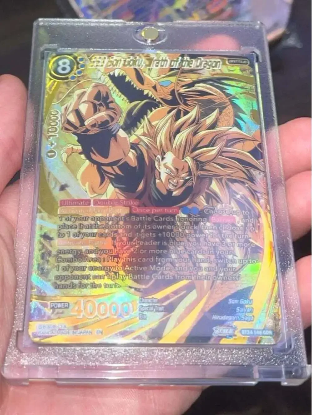 Son Goku Wrath Of Dragon RP Encased Card DISPLAY